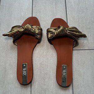 Zara Gold Sandals Size 40